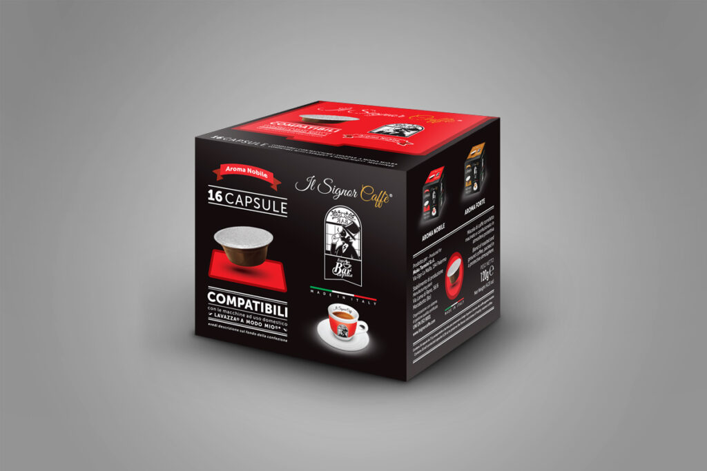 portfolio Gorange - DTP Grafica - packaging Mokatermini SigCaffe capsule compatibili Modomio