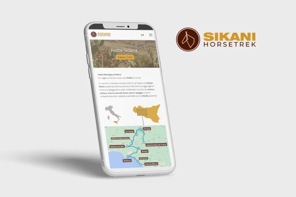 portfolio Gorange Web-Design sito trekking a cavallo Sikani Horse Trek